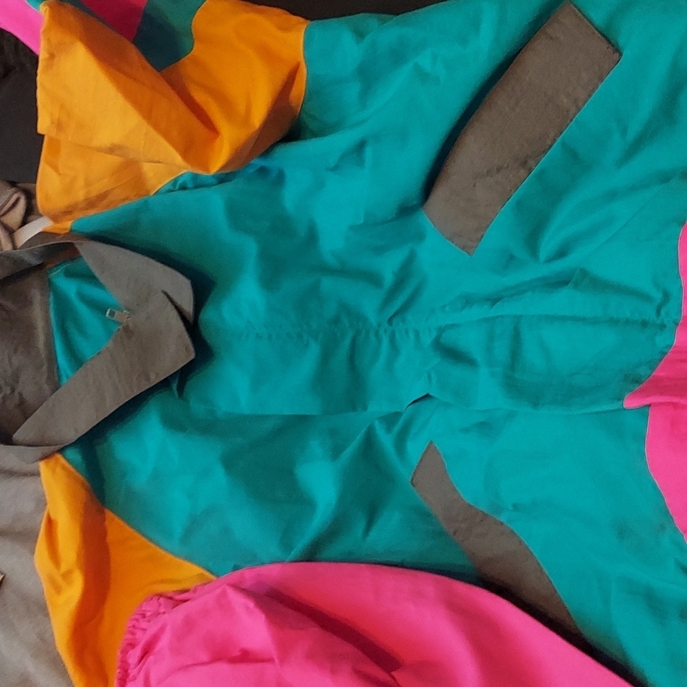 Authentic Wilding Out 1980s Color Block Wind Brea… - image 1